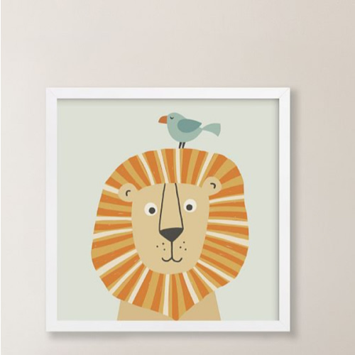 Minted® My Jungle Friends Lion, 11 x 11, White Wood Frame