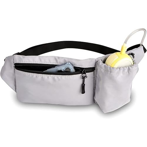 iGuerburn Breast Pump Bag for Medela Freestyle Hands-free and Elvie Stride Breast Pump, Medela Freestyle Flex Fanny Pack Accessories with Adjustable Belt for Working Moms (Grey)