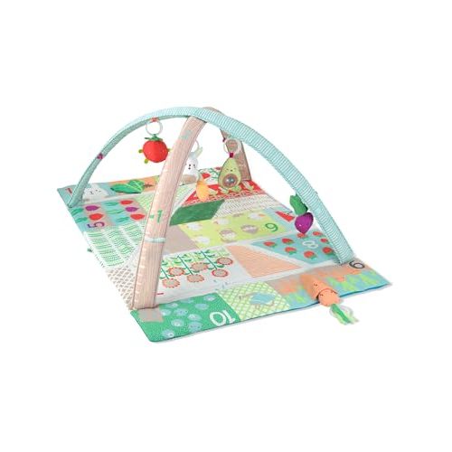 Skip Hop Tummy Time Mat, 3-in-1 Activity Baby Play Gym, Age 0-2y, Farmstand Grow & Play, Green