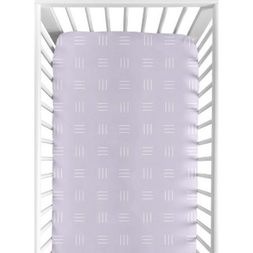 Sweet Jojo Designs Girl Baby Fitted Crib Sheet Boho Hatch Lavender Purple and White