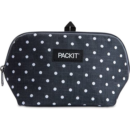 PackIt Freezable Snack Bag, Polka Dots, Built with EcoFreeze Technology, Foldable, Reusable, Zip Closure Locks in Cool Dry Air, and Fresh Snacks On the Go