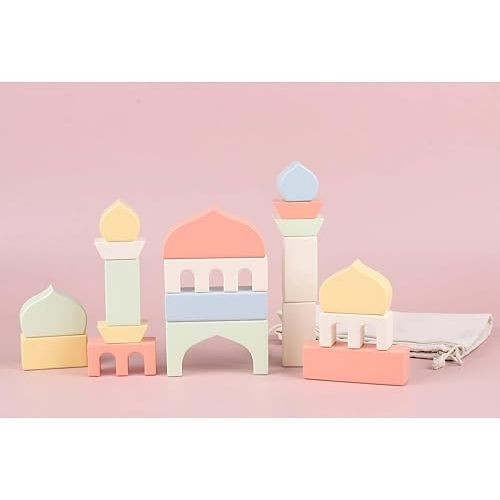 Colorful Masjid Building Blocks Toy, Arabic Educational Toys for Kids, Colorful Mosque Stacking Set for Islamic Education, Islamic Toys, Arabic Toys, Fun Islamic Gift for Boys and Girls