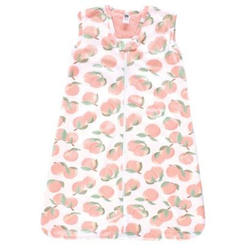 Hudson Baby Infant Girl Plush Faux Fur Sleeping Bag, Wearable Blanket, Peach, 0-6 Months