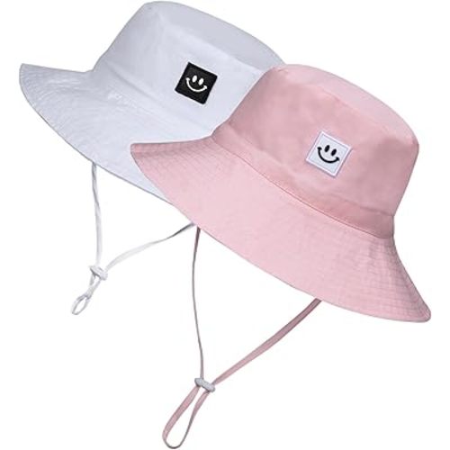MaxNova Baby Sun Hat Smile Face UPF 50+ Toddler Bucket Hat for Boys Girls 0-7 Years