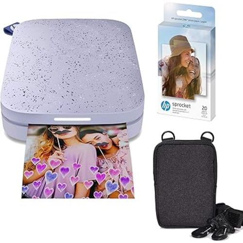 HP Sprocket Portable 2x3 Instant Photo Printer (Lilac) Zink Paper Bundle