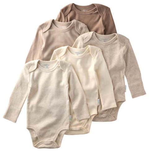 BLAKE 5-Pack Long Sleeve Bodysuit - Natural, 0-3 Month