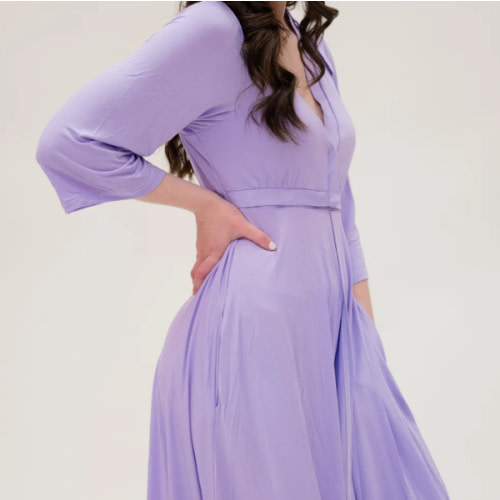 Lila Labor & Postpartum Gown in Lilac