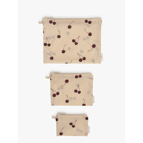 CALPAK Compakt Zip Pouch Set in Oatmeal Cherry