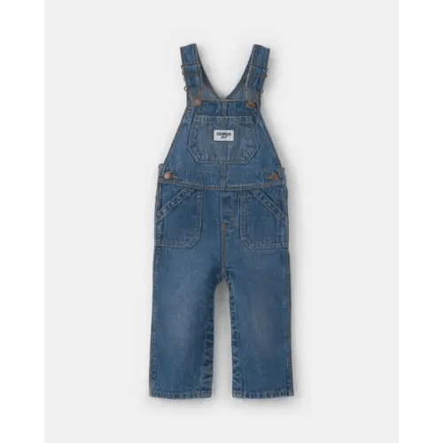 Baby Girl Wide-Leg Overalls - Medium Wash - OshKosh B'gosh | Carter's