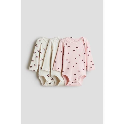 3-PACK COTTON BODYSUITS WITH LAP SHOULDERS