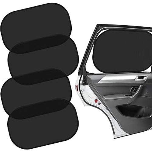 Car Window Shades for Baby (4 Pack), 19.6 x 12 Sun Shades for Side Windows, Foldable Car Shades for Child, Adsorption Window Covers from Glare and UV Rays