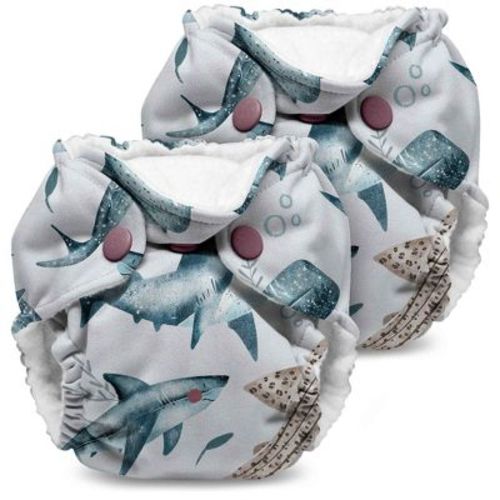 Kanga Care Lil Joey Newborn All in One AIO Cloth Diaper (2pk) Chomp Blue 4-12 lbs