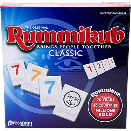 Pressman Rummikub - The Original Rummy Tile Game | Exciting Family Game of Strategy and Luck | Promotes STEM Skills | For Kids, Teens, Adults | 2-4 Players, Ages 8+