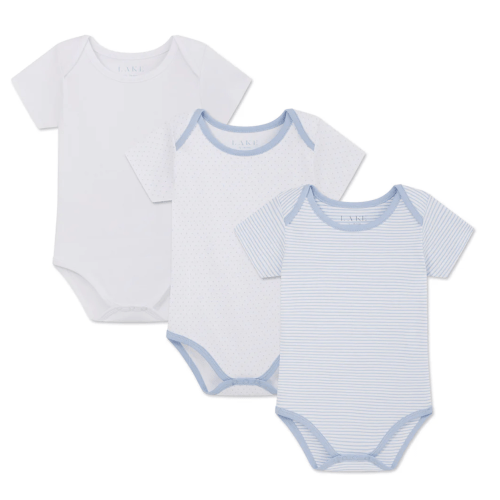 LAKE | Baby | Pima Cotton Pajamas | French Blue Baby Bodysuit Bundle