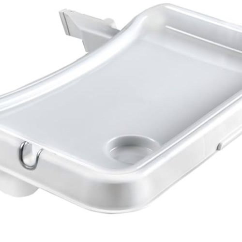 hauck Alpha Removable Non Slip High Chair Table Tray with Adjustable Depth, Compatible with Wooden Grow-Along Alpha+ and Beta+, Accessory Only, White