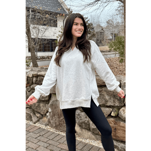 SUPER Oversized Nursing Crewneck Sweatshirt - Light Gray – Nursing Queen