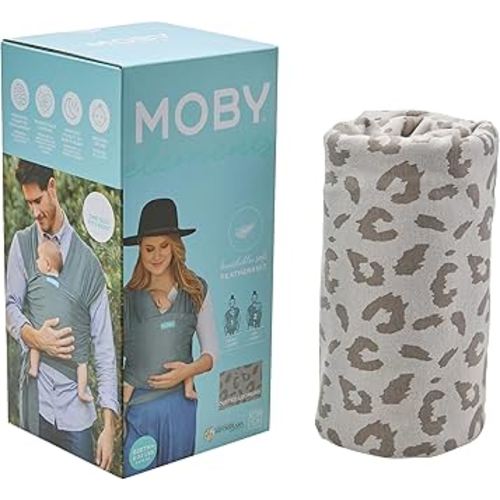 Moby Baby Wrap Carrier Element for Newborns to Toddlers (8-33lbs), Infant Sling Carrier, Ultra Lightweight & Hands Free Design, Adjustable for All Body Types (Dusted Leopard)