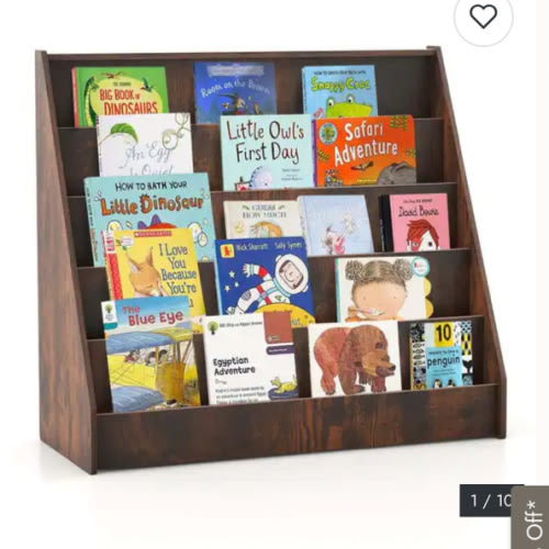 Costway 5 Tier Kids Bookshelf with Anti-Tipping Device Kids-friendly - See Details