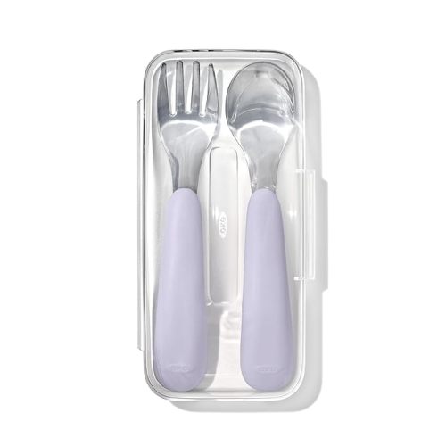 OXO Tot On-The-Go Fork and Spoon Set - Lilac