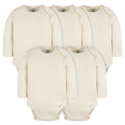 Gerber Onesies Brand Baby Gender Neutral Long Sleeve Bodysuits, 5 Pack