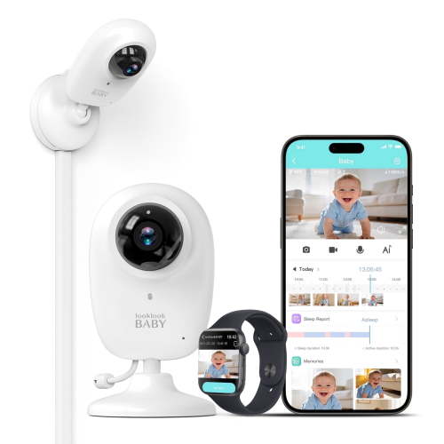 Smart AI Baby Monitor,1080P Baby Room Camera, APP,AI Detection,Cry Monitor,Lullabies,Night Vision,VOX,Two-Way Audio,Cloud & SD Card Storage,Wall Mount,Temperature Sensor,Support Smart Watch