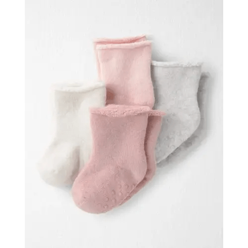 Baby Girl 4-Pack Slip Resistant Socks Made with Organic Cotton  - Little Planet | Carter's