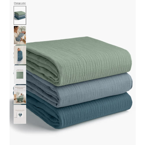 100% Cotton Muslin Swaddle Blankets Pack of 3 - Comfy Cubs