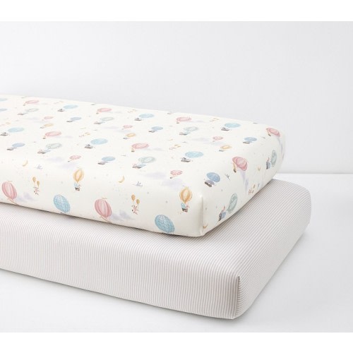 Hot Air Balloon Organic Crib Sheet Bundle - Set of 2