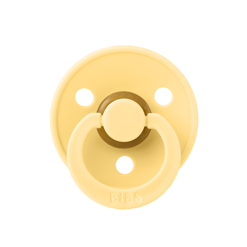 BIBS Colour - Pale Butter | Round Latex Pacifier