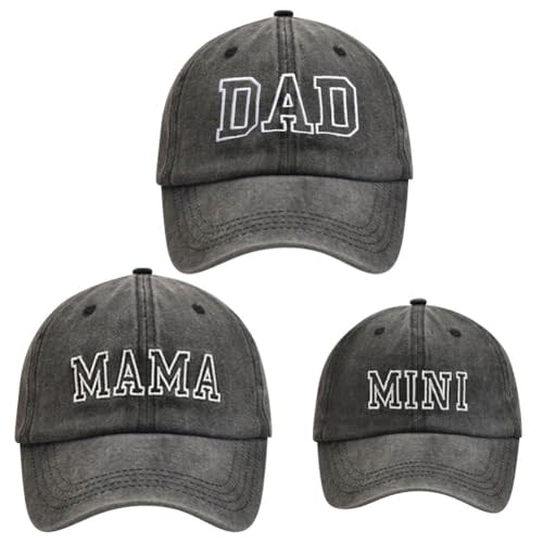 3 Pcs Parent-Child Baseball Hats Adjustable Mama Dad Mini Daughter Son Embroidered Cap Matching Retro Family Hats
