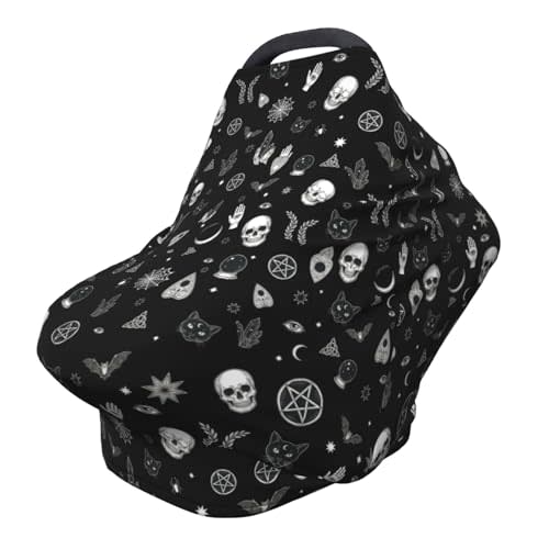 Gothic Black Carseat Stroller Canopy Covers for Babies, Multi-Use Breathable Breastfeeding Cover, Baby Boys & Girls Stuff