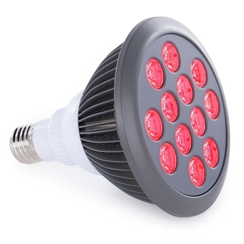 hooga Red Light Therapy Bulb, 660nm & 850nm Red & Near Infrared Light, 12 Dual-Chip LEDs, Targeted Light Bulb with Base & Braided Power Cord for Home Wellness Routine, HG24
