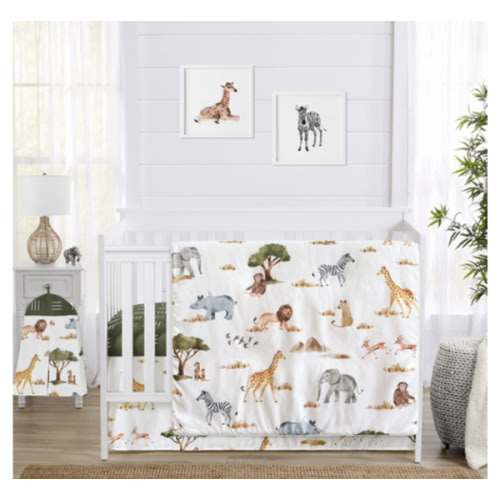 Jungle Collection 4 Piece Crib Bedding