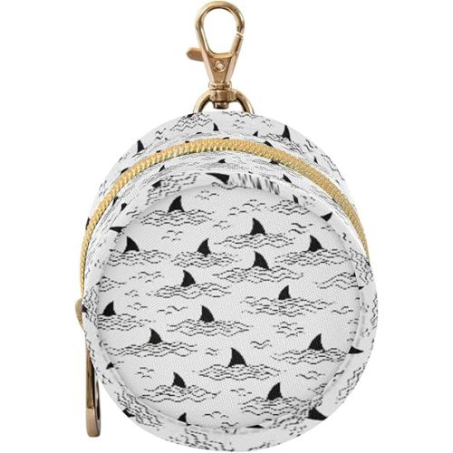 Shark Wave White Pattern Pacifier Holder Case with Metal Clip Portable Paci Holder for Newborn Baby Boys