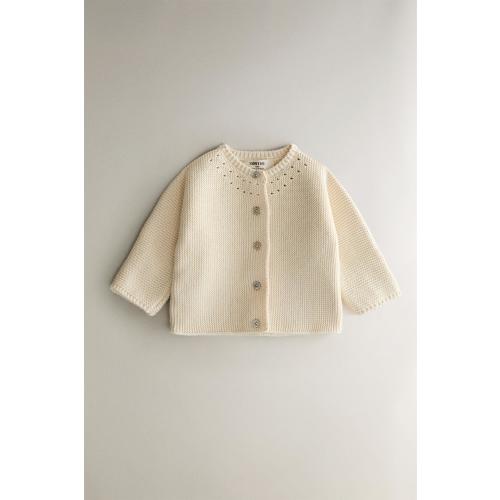 BABY KNIT CARDIGAN - Ecru | ZARA Canada