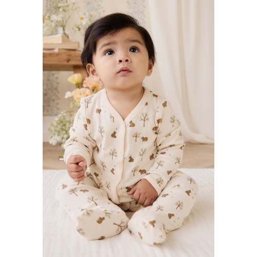 Organic Cotton Murphy Onepiece - Honey Bear Cloud