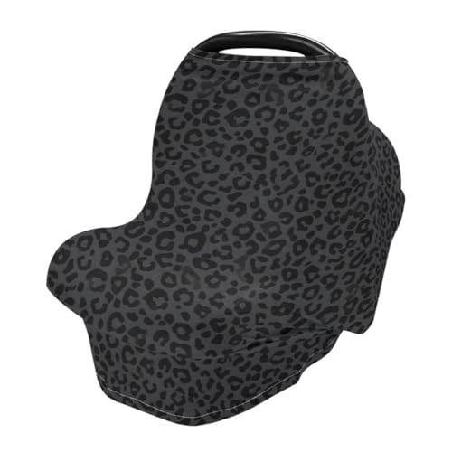 Baby Car Seat Canopy Covers Nursing Cover Stretchy Boys Girls Gray Leopard Cheetah Print Carrier Cover Breastfeeding Cover Breathable