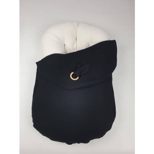Black muslin SNUGGLE ME organic cover, handmade cover , cotton satin cover , snuggle me cover