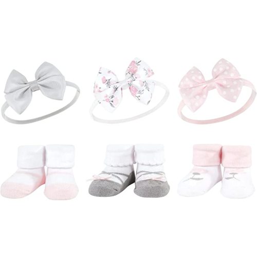 Hudson Baby Girl's Headband and Socks Giftset