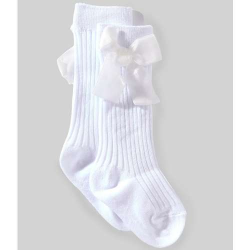 Edgehill Collection Baby Girls Velvet Bow Knee High Socks