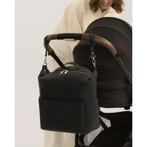 MINA Stevie Diaper Backpack Black/Gold Full