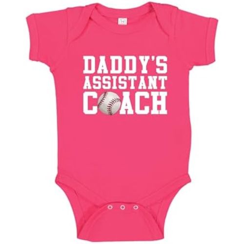 Daddy's Assistant Coach Baseball Baby One Piece Bodysuit Or Toddler Shirt Cute Coach Gift