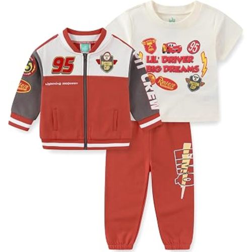 Disney Cars Baby Boys Jacket T-Shirt and Pants 3 Piece Set for Infants