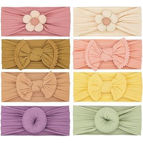 Baby Girls Headbands with Bows Soft Elastics Head Wrap Hair Accessories for Newborn Infant Toddler Kids