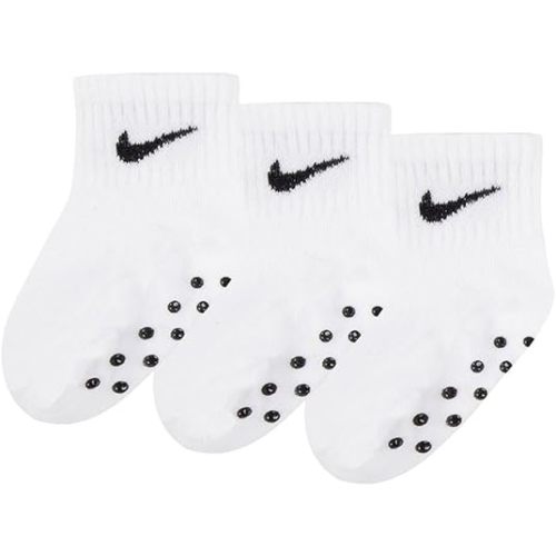 Nike Baby Non Slip Ankle Gripper Socks 3 Pack (US, Age, 6 Months, 12 Months, White/Black)