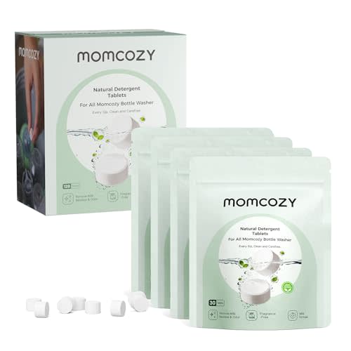 Momcozy Official Natural Detergent Tablets for Baby Bottle Washer, Powerful Plant-Based Formula, Safe & Residue-Free Washing Block, 120 Tablets