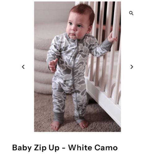 Baby Zip Up - White Camo – BURLEBO