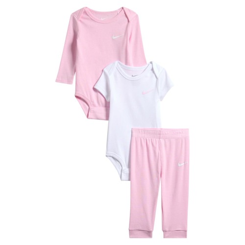 Solid 3-Piece Bodysuits & Joggers Set, 0-3M