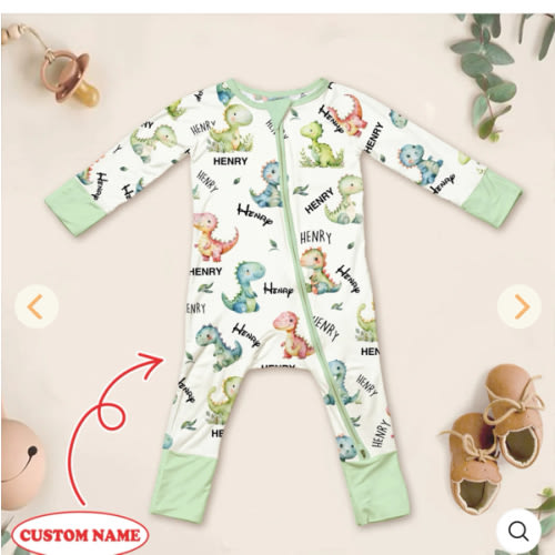 Dinosaur Custom Name Convertible Zippy – Zumbamboo