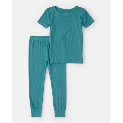 Toddler Boy PurelySoft Short-Sleeve Snug Fit 2-Piece Pajama Set - Blue | Carter's
